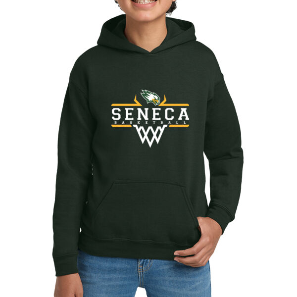 Seneca Valley High School Boys Basketball Youth Heavy Blend Hooded Sweatshirt Thumbnail